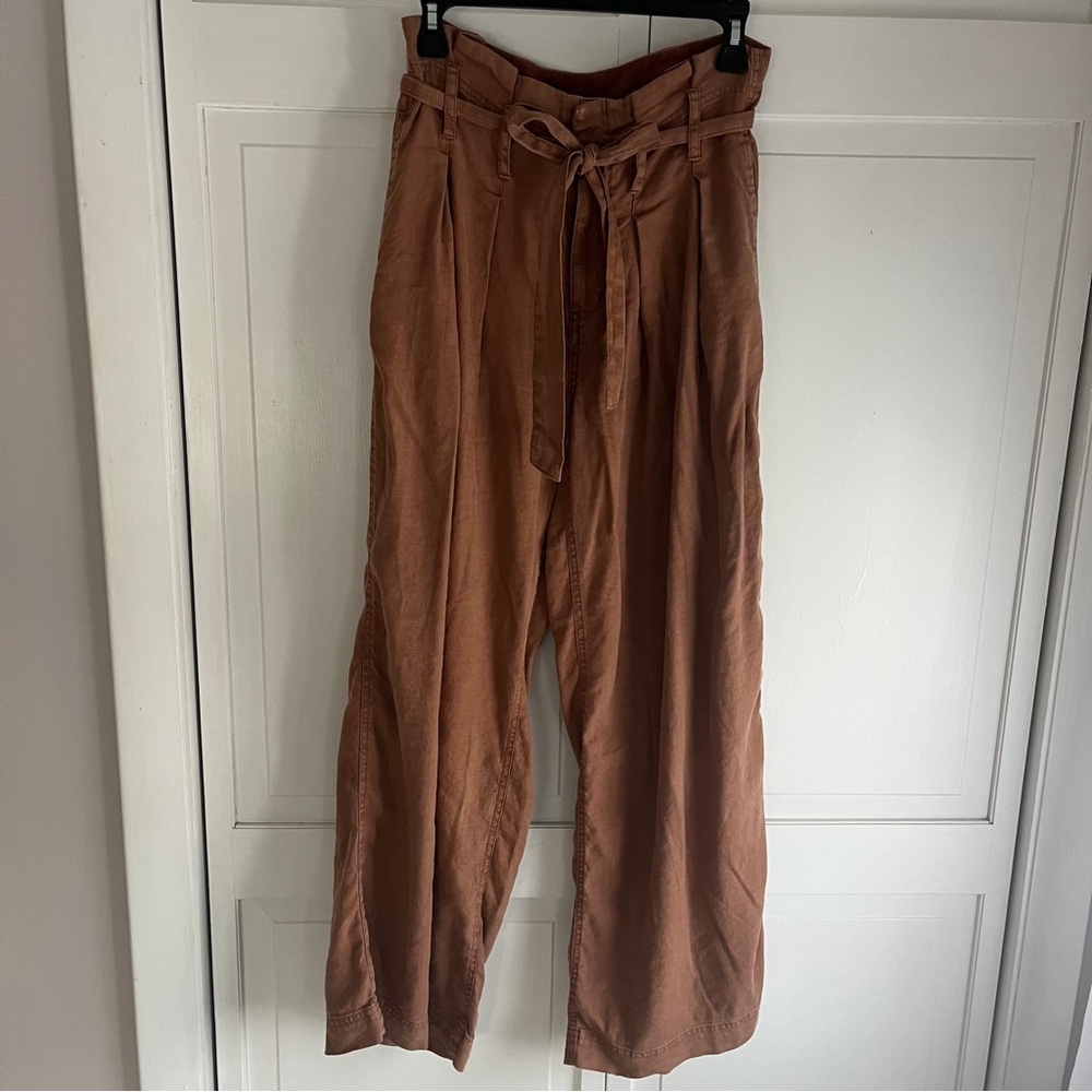 Free People high waisted linen pants